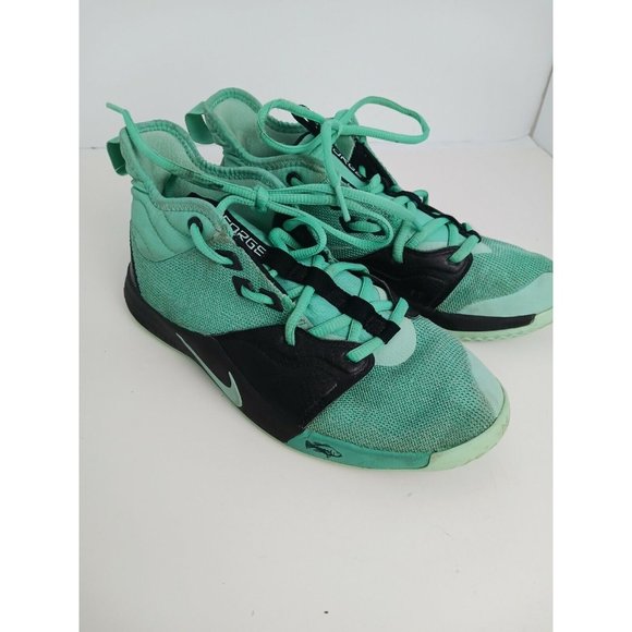 Nike Youth 5.5 Paul George Basketball Shoes Mint Green Black Lace Up Athletic - Picture 1 of 8